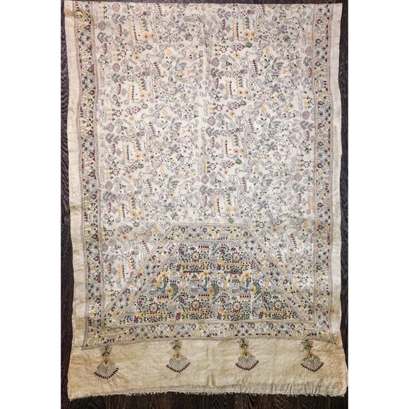 Bomkai Pure Indian Silk Heavily Embroidered Saree - 96